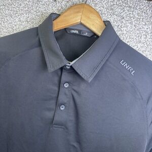 UNRL Golf Polo Shirt Mens Small Black Athletic Fit Performance Stretch